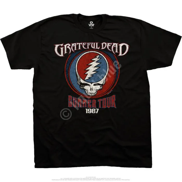 Liquid Blue TShirt Men Summer 87 Black TShirt