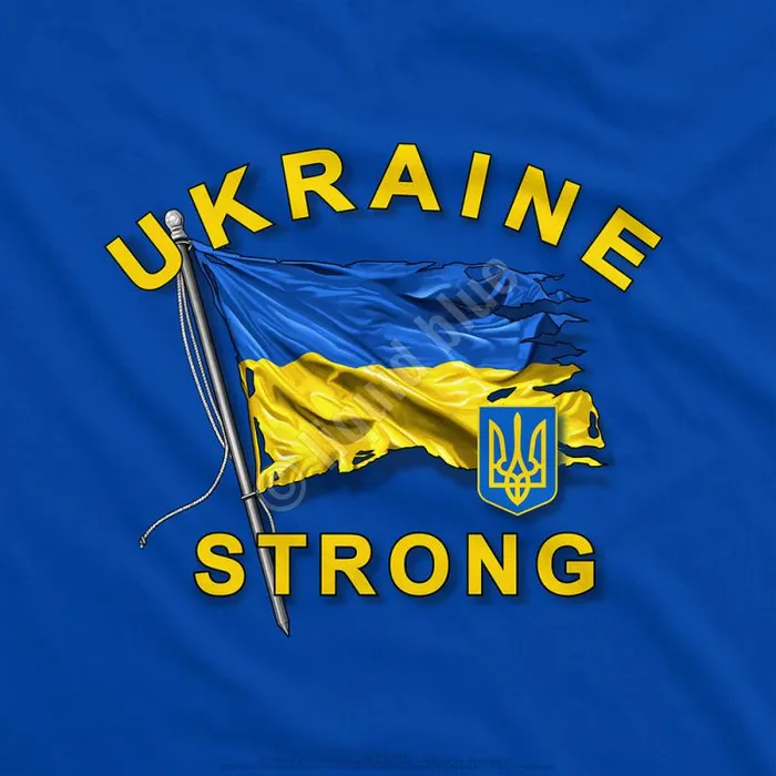 Liquid Blue TShirt Men Ukraine Strong Royal TShirt