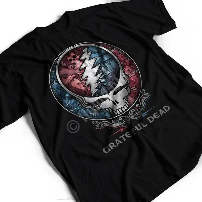 Liquid Blue TShirt Men USA Distressed SYF Black TShirt