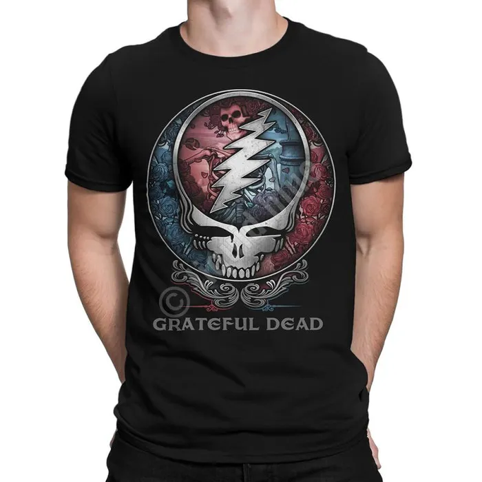 Liquid Blue TShirt Men USA Distressed SYF Black TShirt