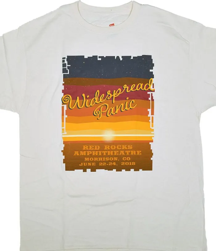Liquid Blue TShirt Men Widespread Panic Red Rocks White TShirt