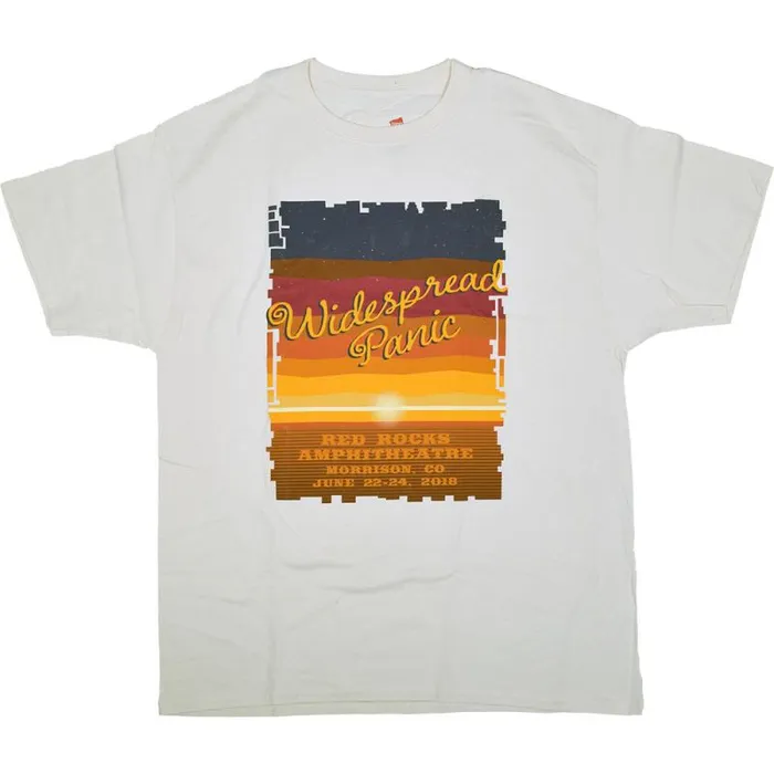 Liquid Blue TShirt Men Widespread Panic Red Rocks White TShirt