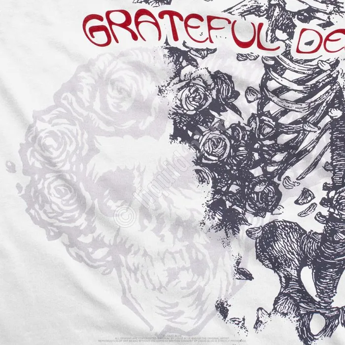 Liquid Blue TShirt Men Woodcut Redux White TShirt