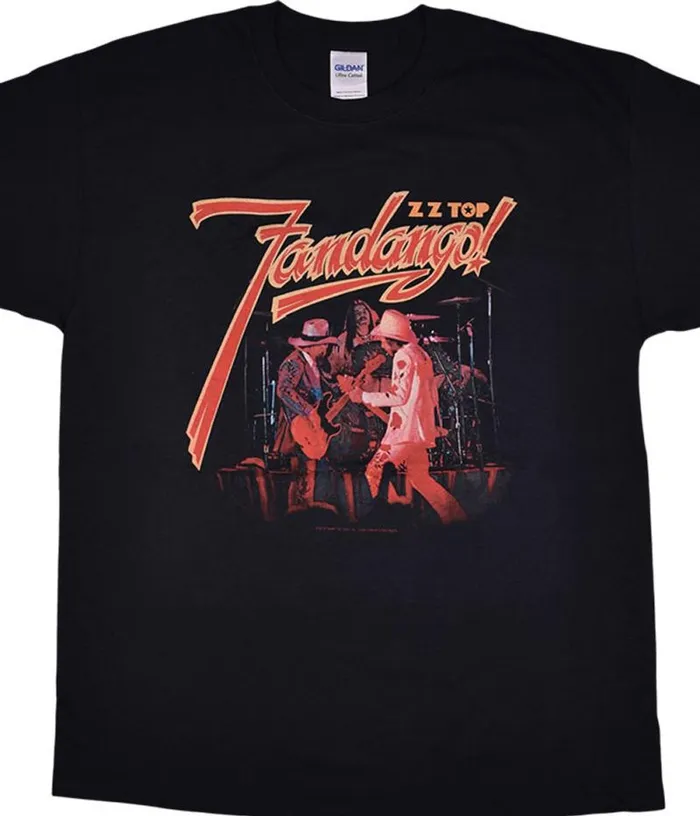Liquid Blue TShirt Men ZZ Top Fandango Black TShirt