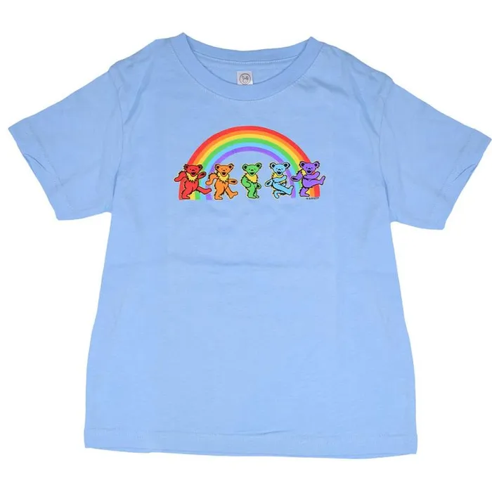 Liquid Blue Toddler Kids GD Rainbow Bears Blue Toddler TShirt