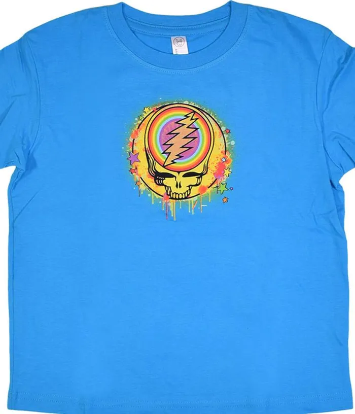 Liquid Blue Toddler Kids GD Rainbow Splatter Blue Toddler TShirt