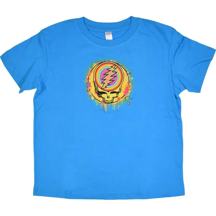 Liquid Blue Toddler Kids GD Rainbow Splatter Blue Toddler TShirt