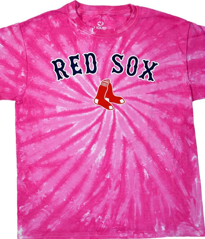 Liquid Blue Youth Kids Boston Red Sox Youth Pink Spiral TieDye TShirt