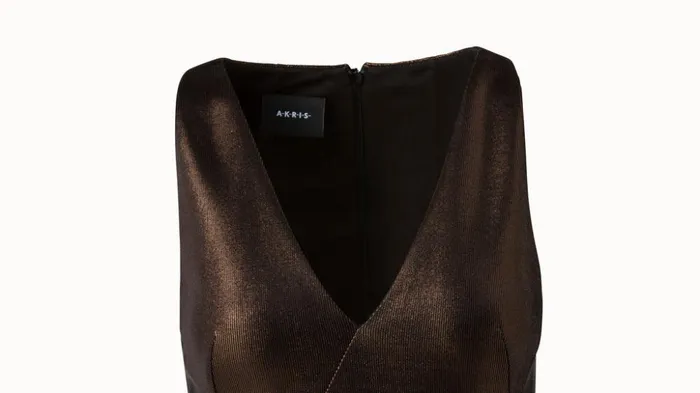 Liquid Jersey Wrap Style Dress Copper Women Akris Dresses
