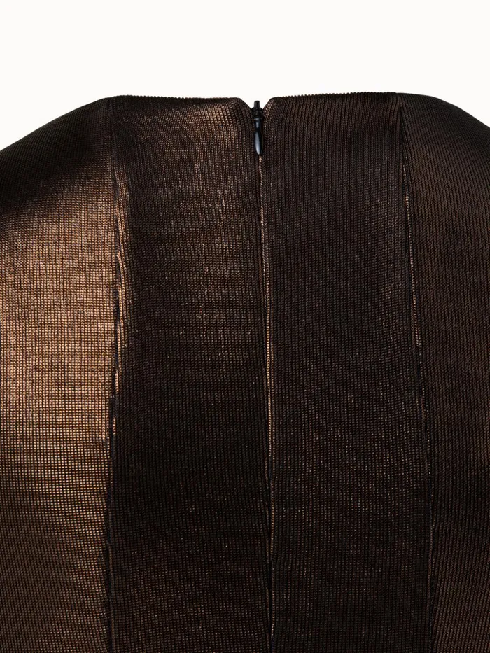Liquid Jersey Wrap Style Dress Copper Women Akris Dresses