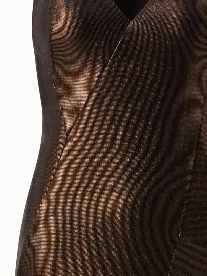 Liquid Jersey Wrap Style Dress Copper Women Akris Dresses