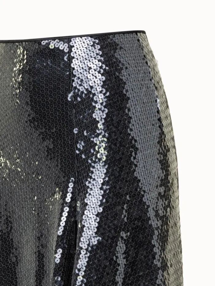 Liquid Sequins Midi Skirt Black Women Akris Skirts