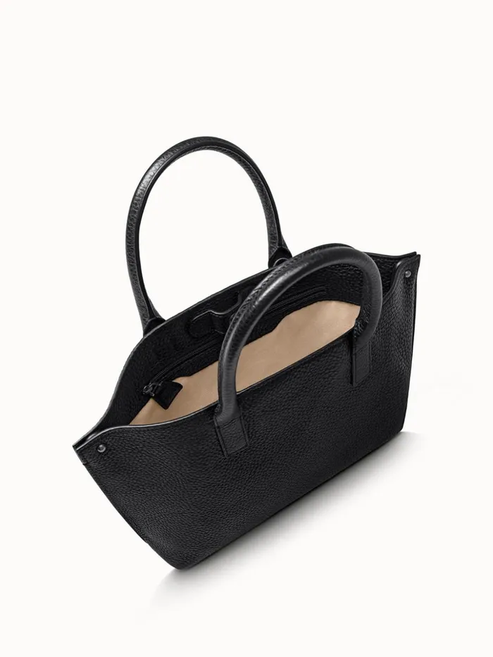 Little Ai Messenger Bag In Cervocalf Leather Black Women Akris Top Handle Bags