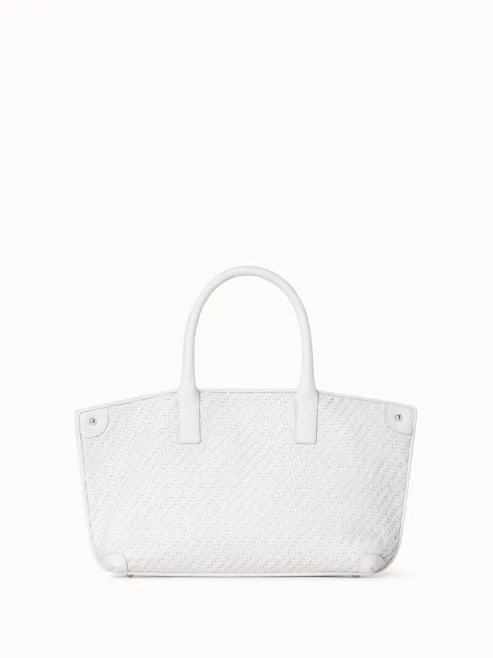 Little Ai Top Handle Bag In Woven Leather Ecru Women Akris Crossbody Bags