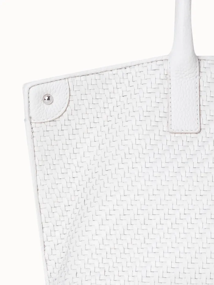 Little Ai Top Handle Bag In Woven Leather Ecru Women Akris Crossbody Bags