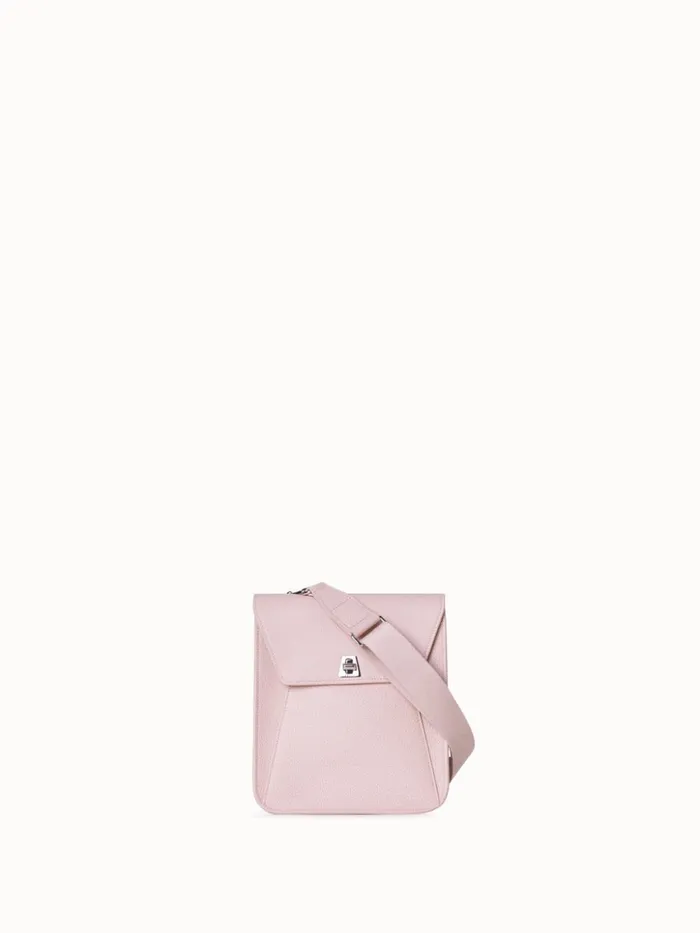Little Anouk Messenger In Calf Leather Pale Rose Women Akris Crossbody Bags