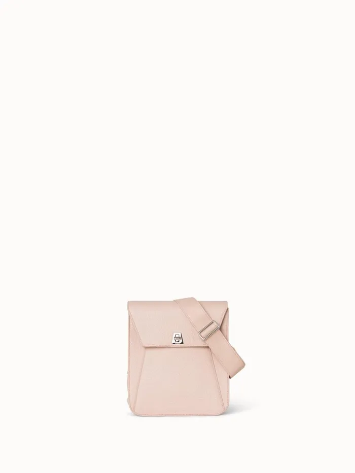 Little Anouk Messenger In Calf Leather Pale Rose Women Akris Crossbody Bags