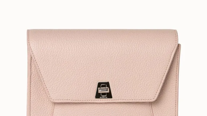 Little Anouk Messenger In Calf Leather Pale Rose Women Akris Crossbody Bags