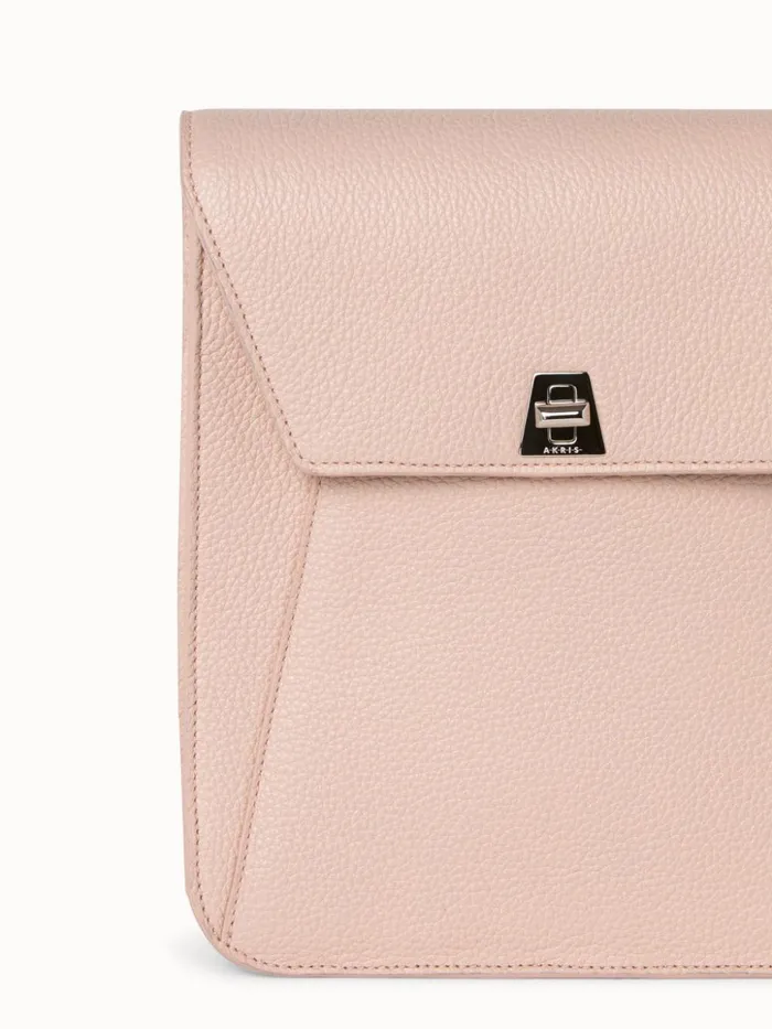 Little Anouk Messenger In Calf Leather Pale Rose Women Akris Crossbody Bags