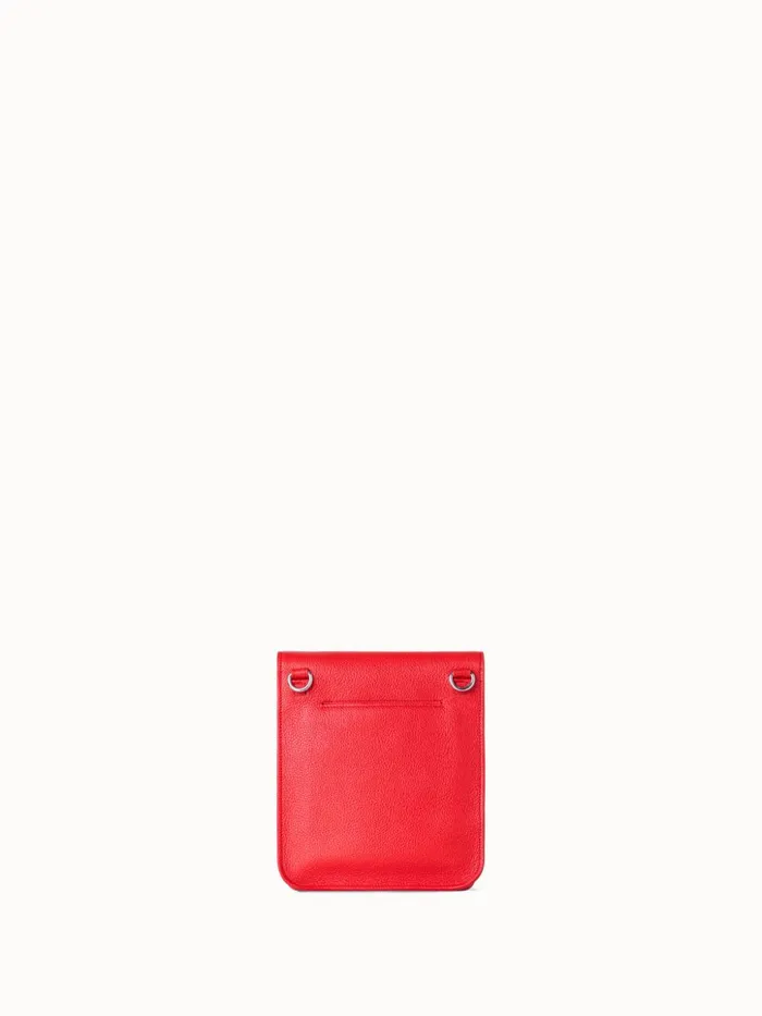 Little Anouk Messenger In Calf Leather Scarlet Women Akris Messenger Bags