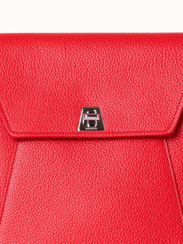 Little Anouk Messenger In Calf Leather Scarlet Women Akris Messenger Bags