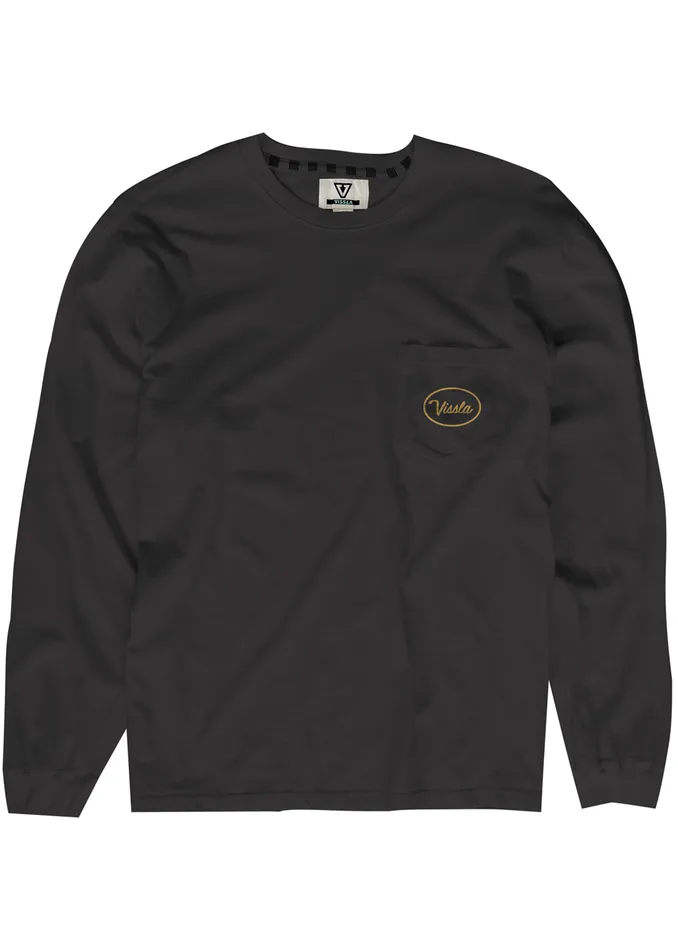 Long Sleeve Tees Men Vissla Station Ls Pkt Tee Phantom Long Sleeve Tees Men Vissla Station Ls Pkt Tee Phantom