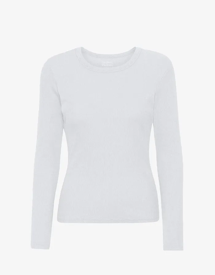 Long Sleeve Tops Women Organic Rib LS TShirt 8211 Optical White Colorfulstandard Women