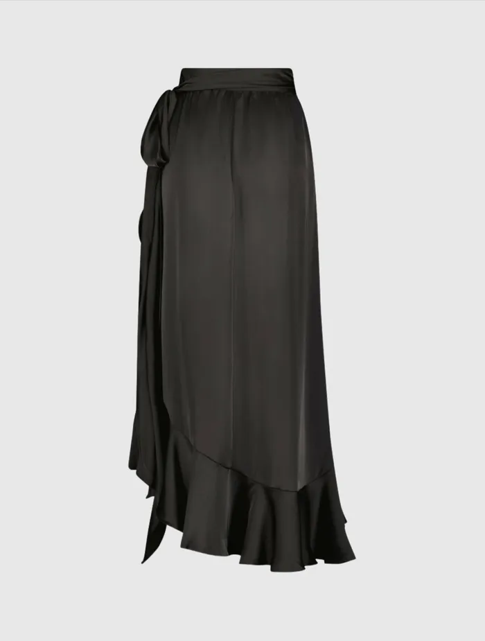 Mac Duggal Skirts Women Satin HiLow Evening Wrap Skirt 8211 FINAL SALE Black