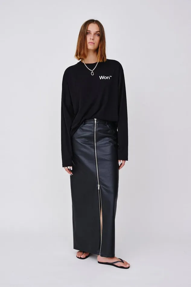 Martha Immitated Leather 8211 Black Women Won Hundred Skirts and Shorts