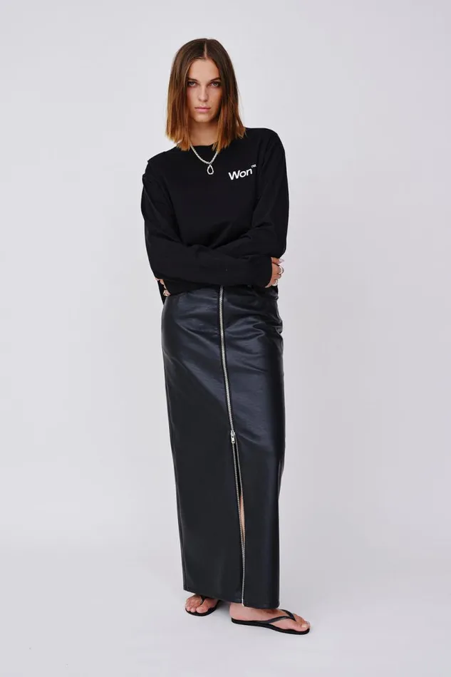 Martha Immitated Leather 8211 Black Women Won Hundred Skirts and Shorts