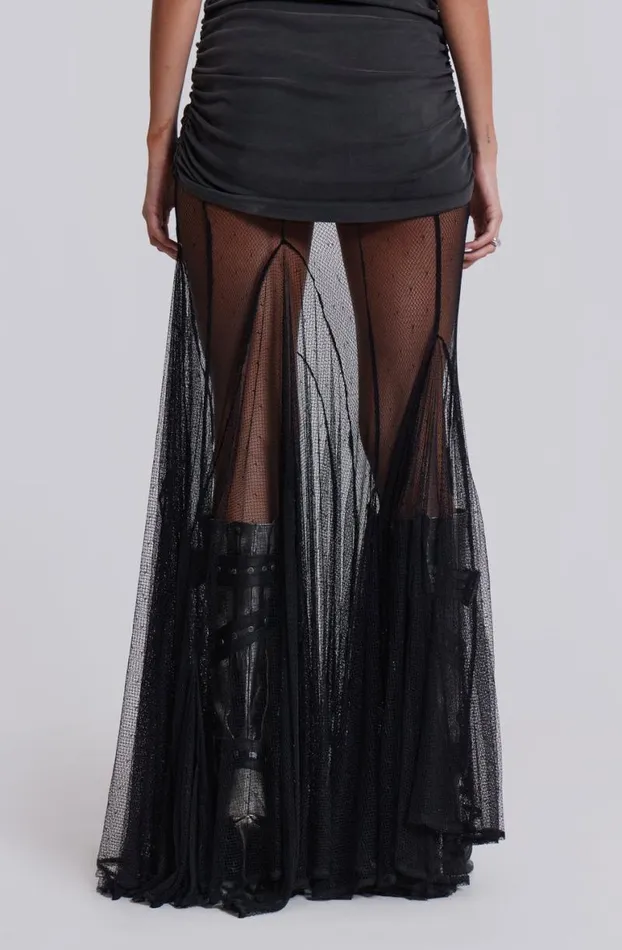 Maxi Skirts Women Jaded London Abyss Mesh Maxi Skirt