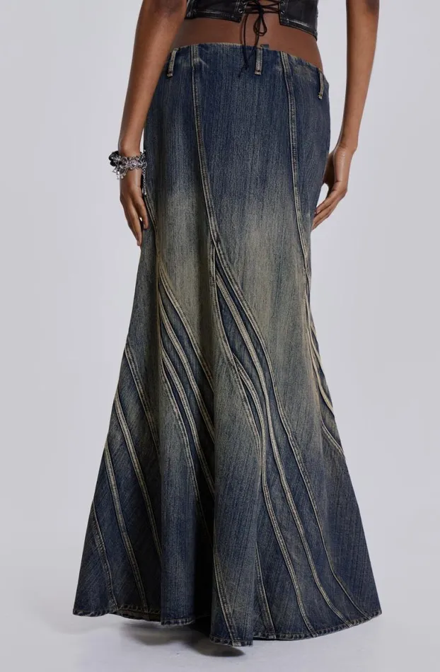 Maxi Skirts Women Jaded London Celadon Denim Maxi Skirt