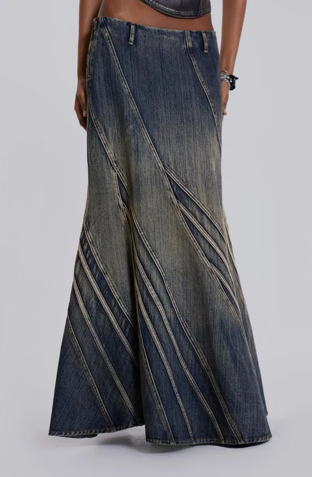 Maxi Skirts Women Jaded London Celadon Denim Maxi Skirt