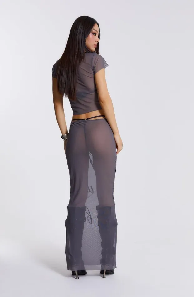 Maxi Skirts Women Jaded London Spoiled Rotten Mesh Maxi Skirt