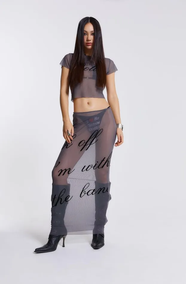 Maxi Skirts Women Jaded London Spoiled Rotten Mesh Maxi Skirt