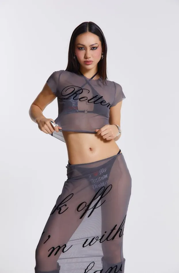 Maxi Skirts Women Jaded London Spoiled Rotten Mesh Maxi Skirt
