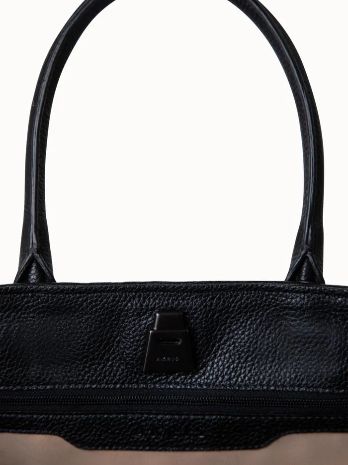 Medium Ai Messenger Bag In Braided Leather Black Women Akris Top Handle Bags