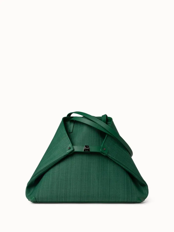 Medium Ai Shoulder Bag In Horsehair Fabric Aloe Women Akris Tote Bags