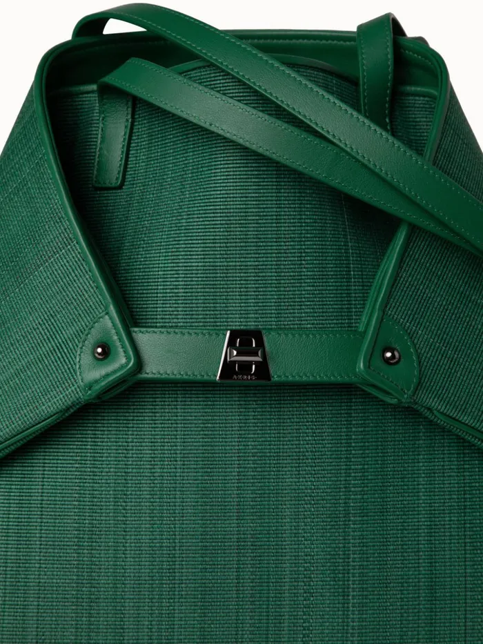 Medium Ai Shoulder Bag In Horsehair Fabric Aloe Women Akris Tote Bags