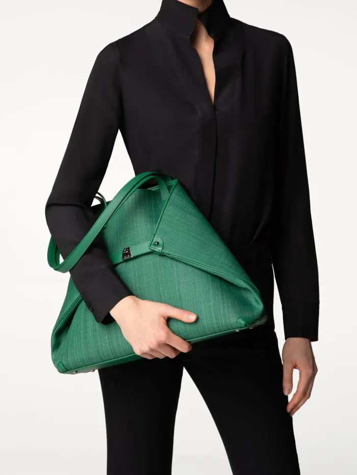 Medium Ai Shoulder Bag In Horsehair Fabric Aloe Women Akris Tote Bags