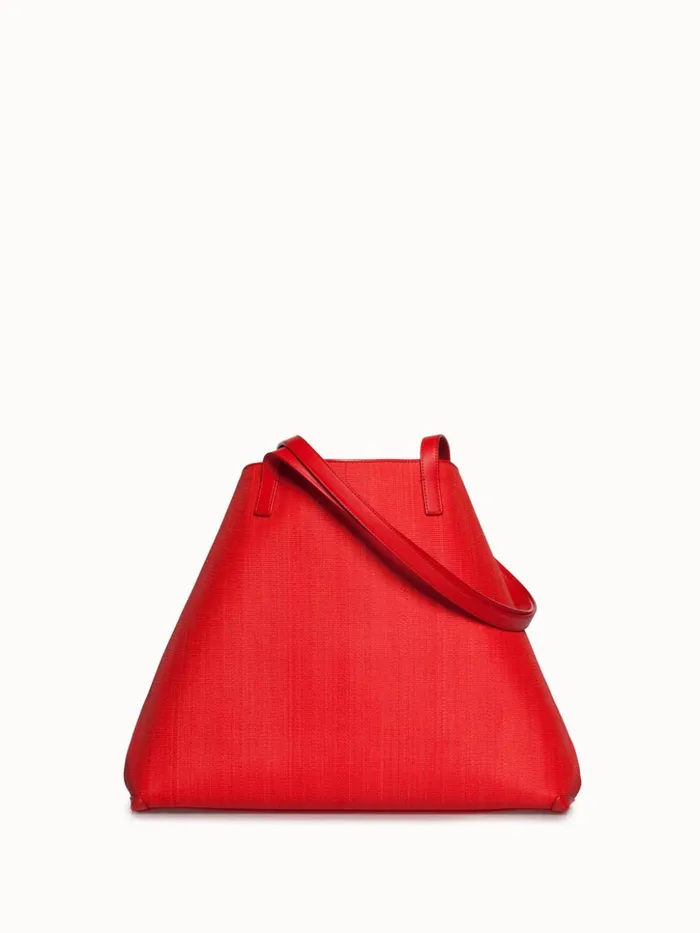Medium Ai Shoulder Bag In Horsehair Fabric Scarlet Women Akris Tote Bags