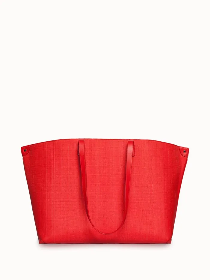 Medium Ai Shoulder Bag In Horsehair Fabric Scarlet Women Akris Tote Bags