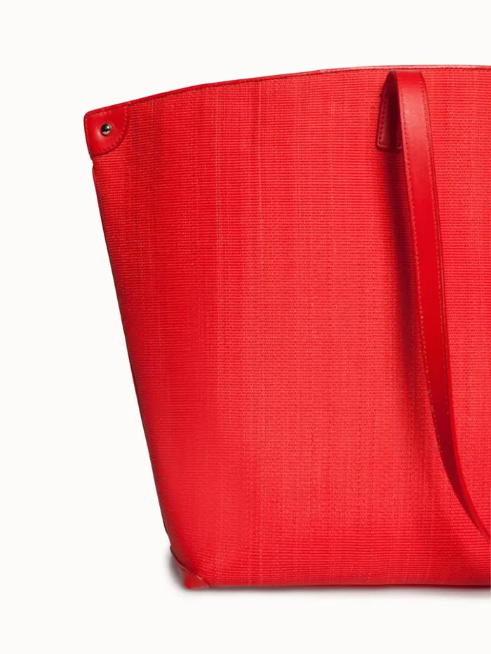 Medium Ai Shoulder Bag In Horsehair Fabric Scarlet Women Akris Tote Bags