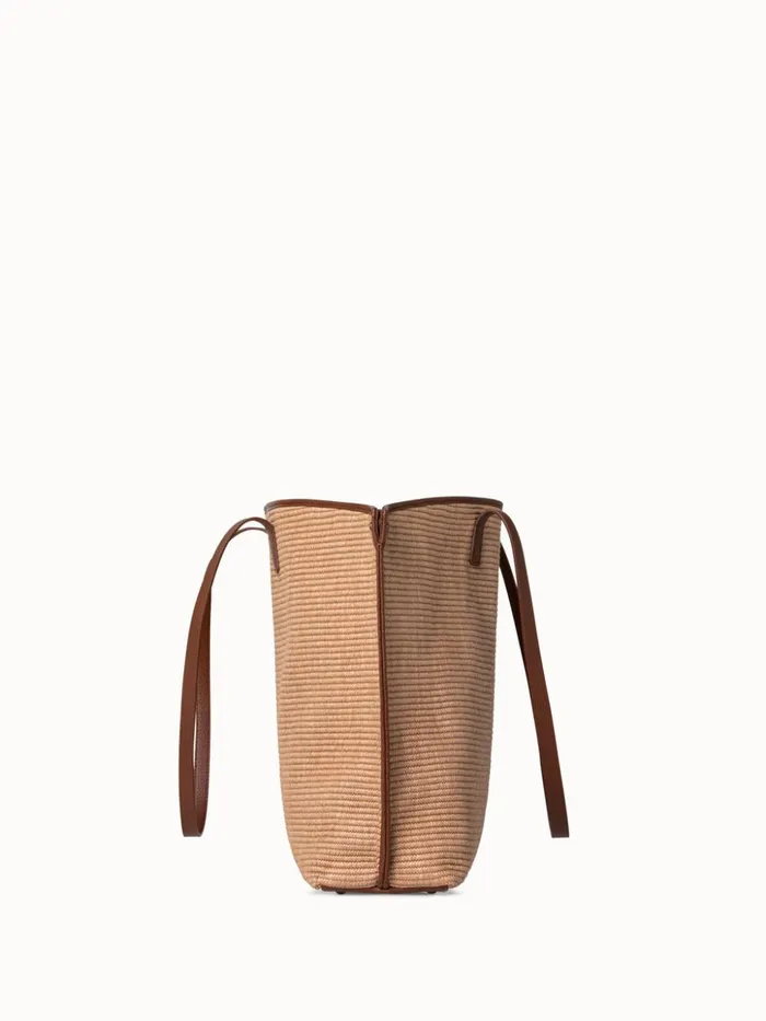 Medium Ai Shoulder Bag In Raffia With Leather Trim Camelcaramel Women Akris Tote Bags