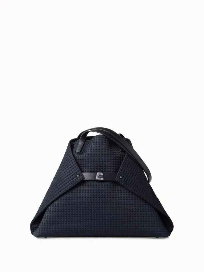 Medium Ai Shoulder Bag In Techno Trapezoid Fabric Black Women Akris Shoulder Bags