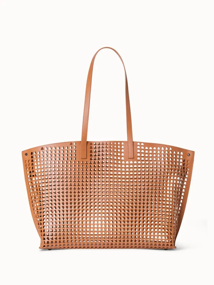 Medium Ai Shoulder Bag In Trapezoid Lasercut Cuoio Women Akris Shoulder Bags