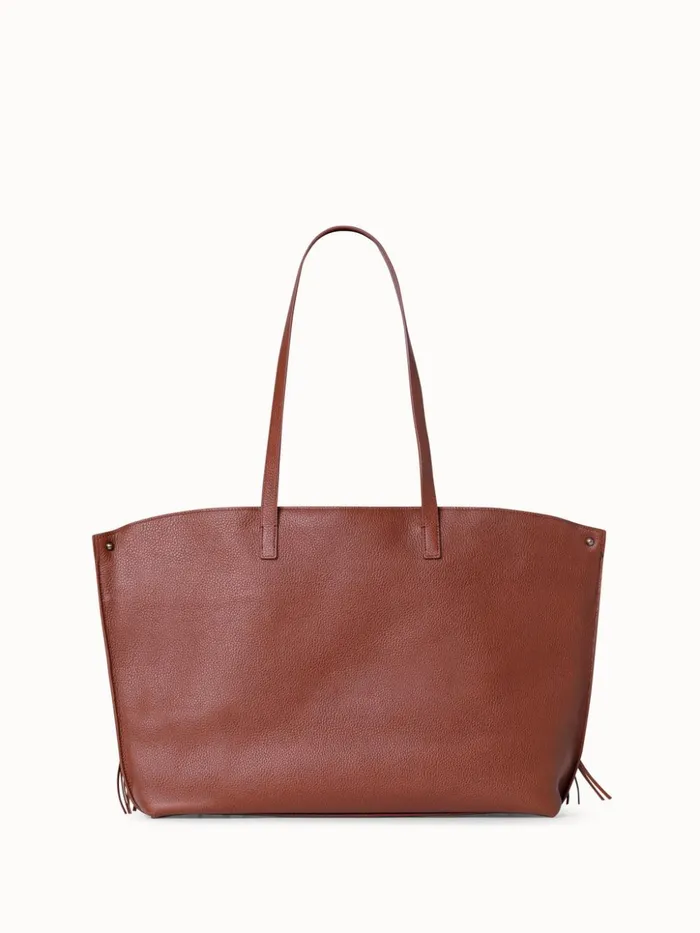 Medium Ai Shoulder Bag In Woven Leather With Fringes Caramelwhite Women Akris Shoulder Bags
