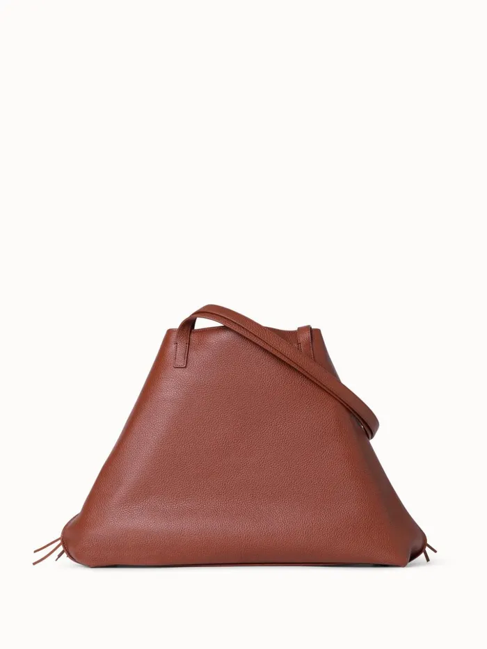 Medium Ai Shoulder Bag In Woven Leather With Fringes Caramelwhite Women Akris Shoulder Bags