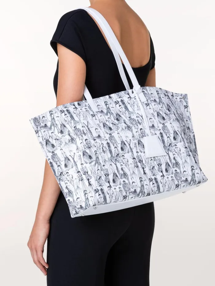 Medium Ai Shoulder Bag With Croquis Print Croquis Print Women Akris Tote Bags