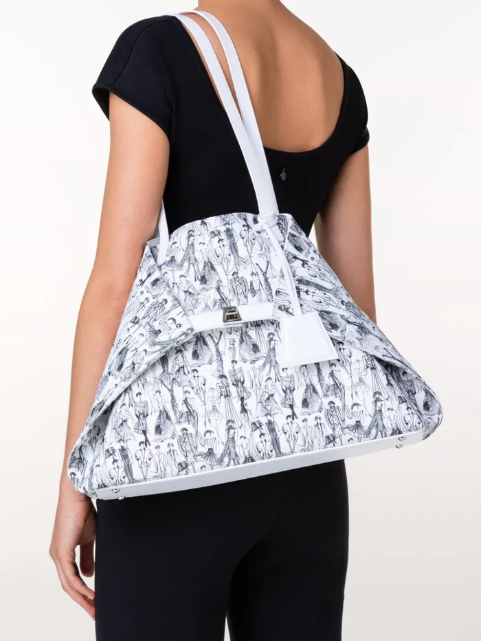 Medium Ai Shoulder Bag With Croquis Print Croquis Print Women Akris Tote Bags